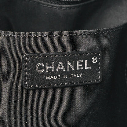 Chanel Caviar Flat Quilted CC Chain Bucket Drawstring Bag Black 6 of 10