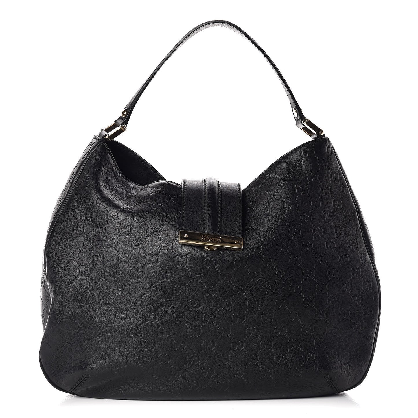 Guccissima Large New Ladies Web Hobo Black