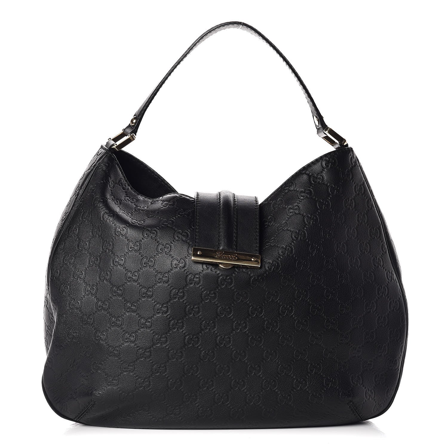 Gucci Guccissima Large New Ladies Web Hobo Black 1 of 9