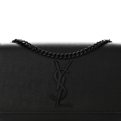 Saint Laurent Grain De Poudre Small Monogram Monochrome Kate Satchel Black 8 of 13