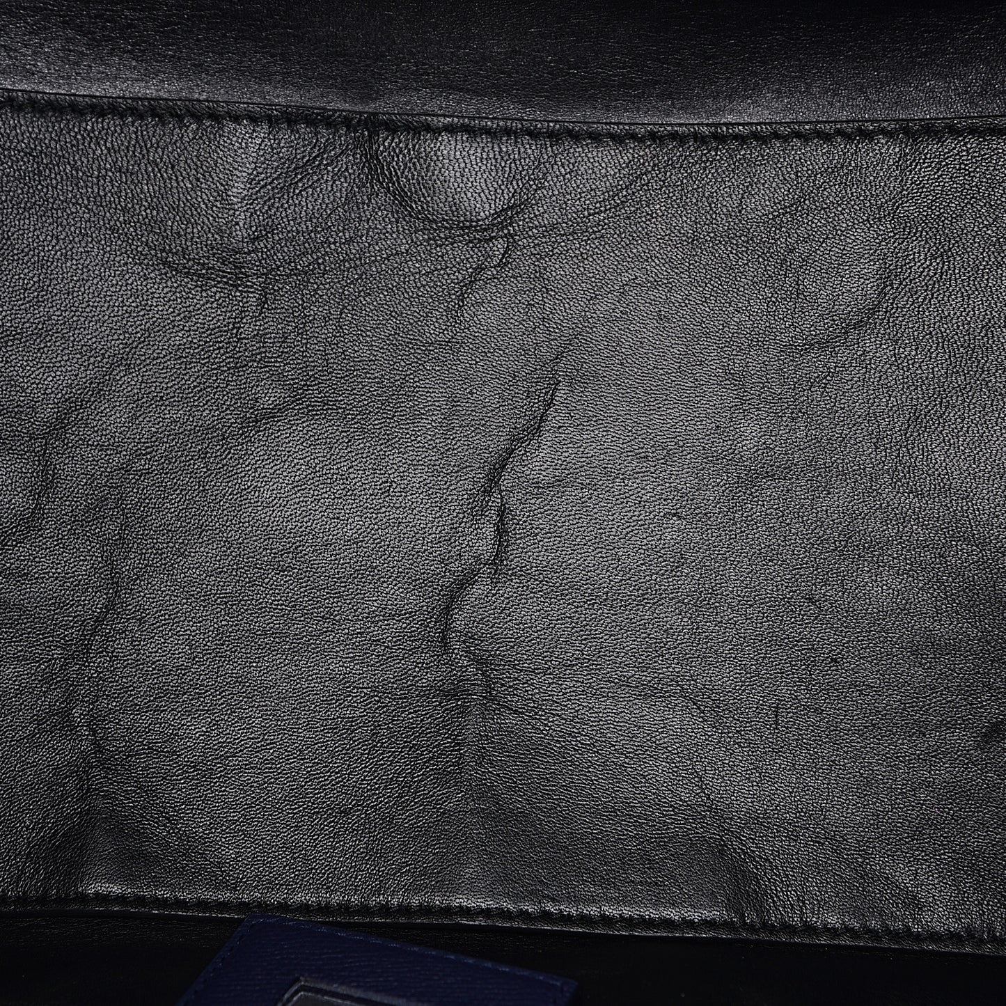 Calfskin Papier A4 Zip Around Plate Tote Bleu Indigo