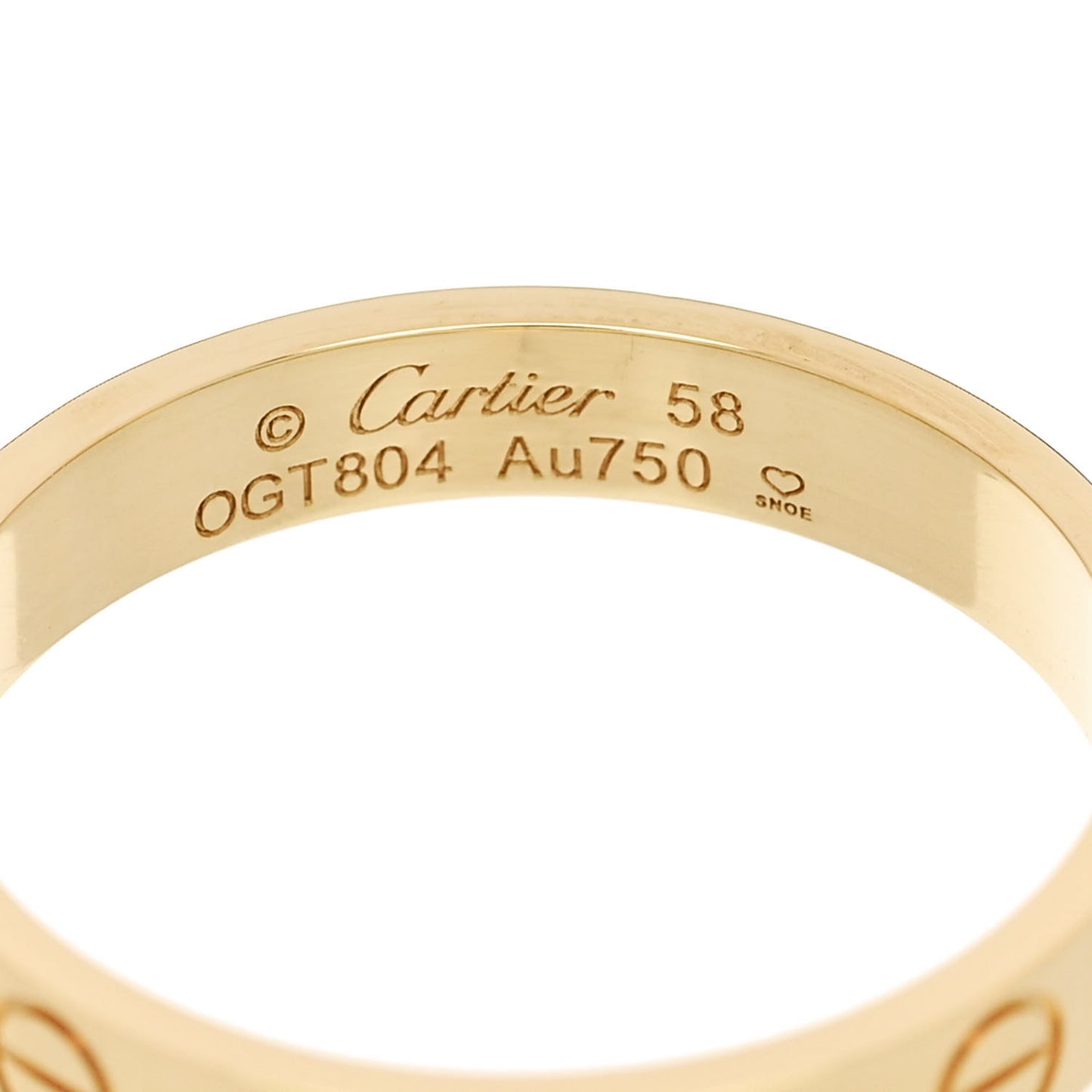 18K Yellow Gold 3.5mm LOVE Wedding Band Ring 58 8.5