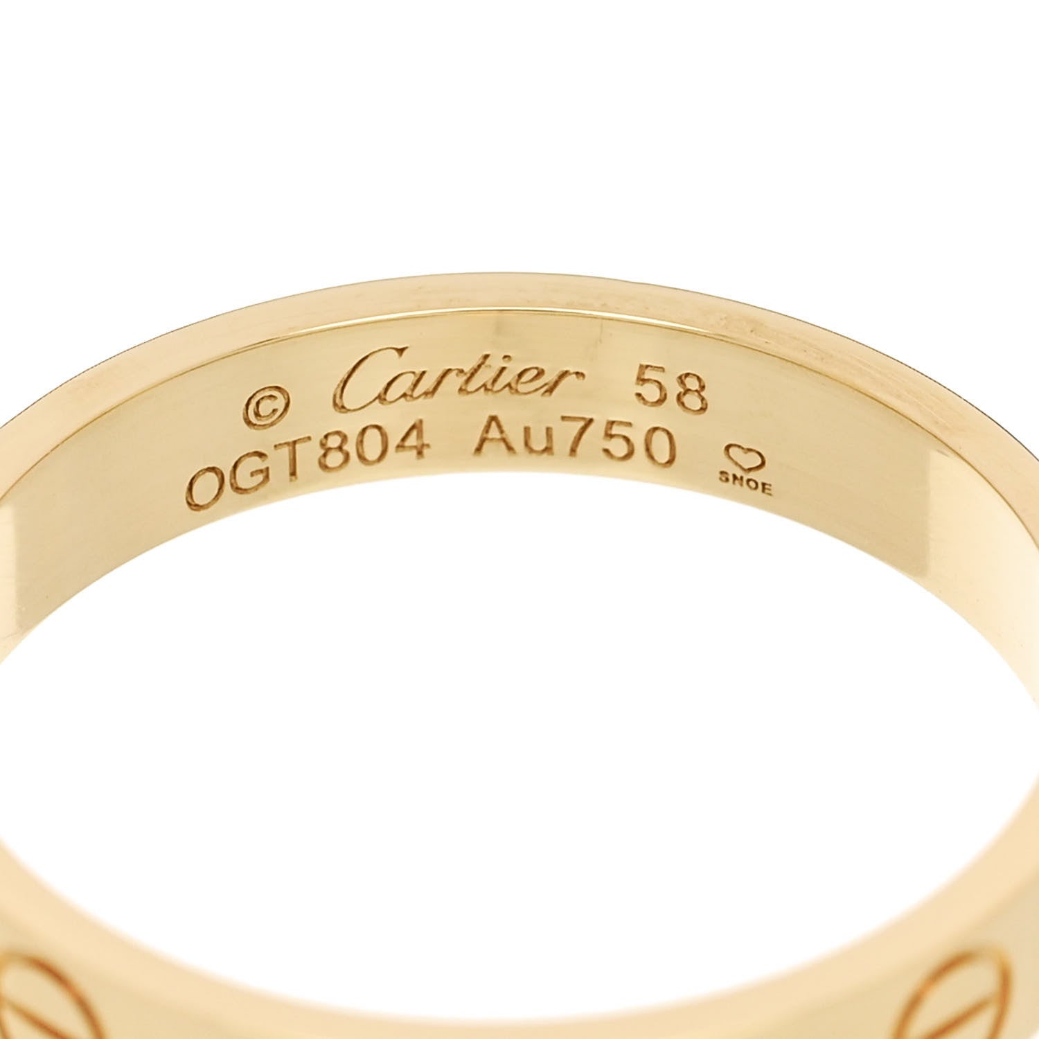 Cartier 18K Yellow Gold 3.5mm LOVE Wedding Band Ring 58 8.5 4 of 5