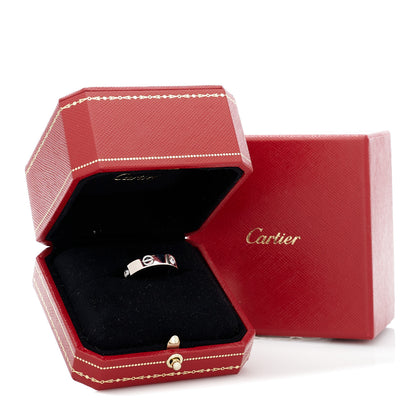 Cartier 18K White Gold 3 Diamond 5.5mm LOVE Ring 57 8 5 of 5