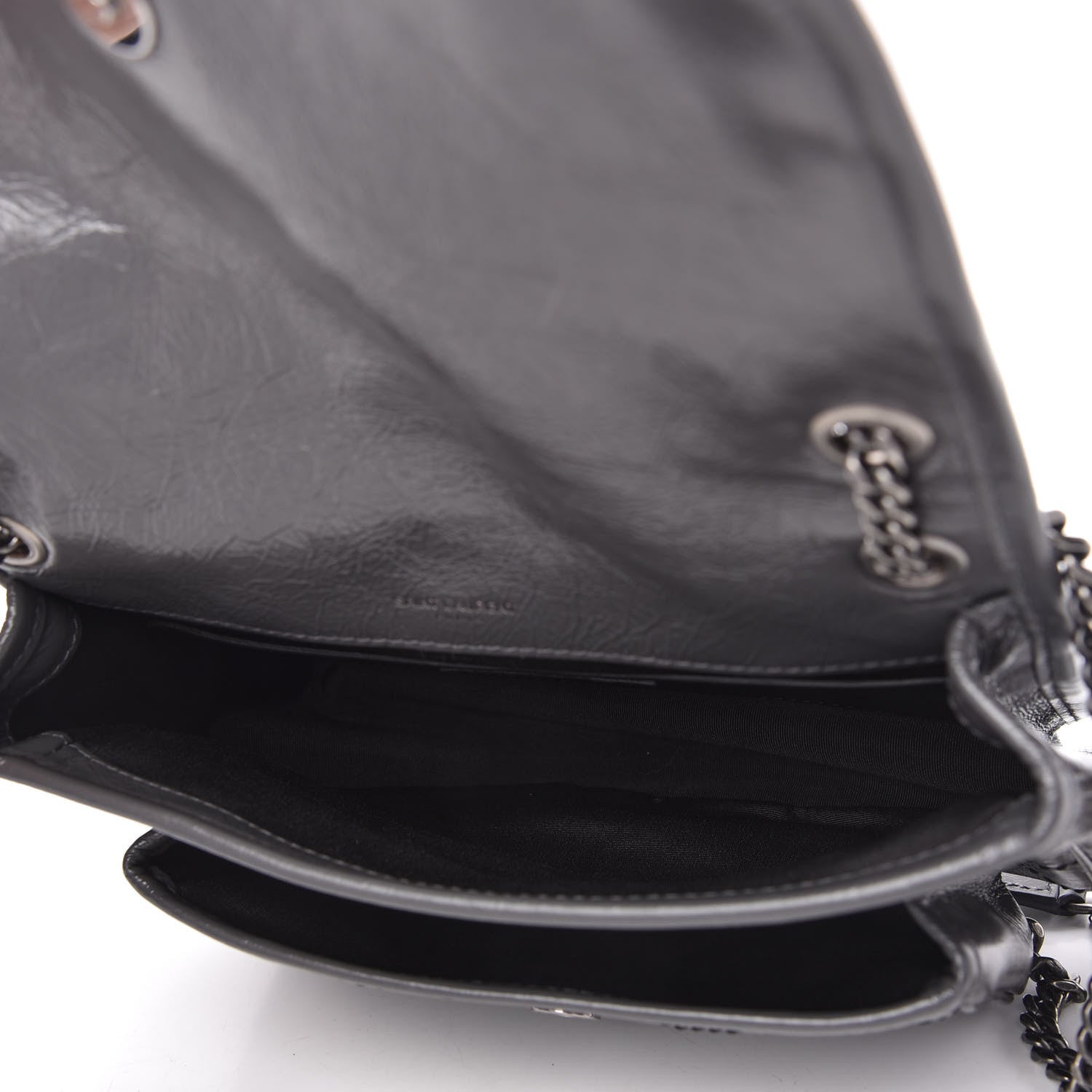 Saint Laurent Crinkled Calfskin Matelasse Monogram Baby Niki Chain Satchel Storm 5 of 10