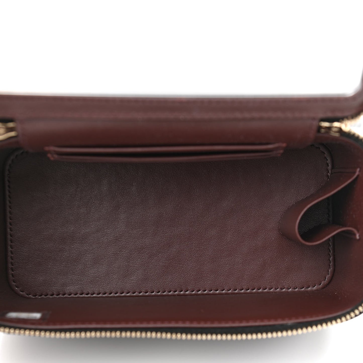 Caviar Quilted Small Vanity Case With Chain Black