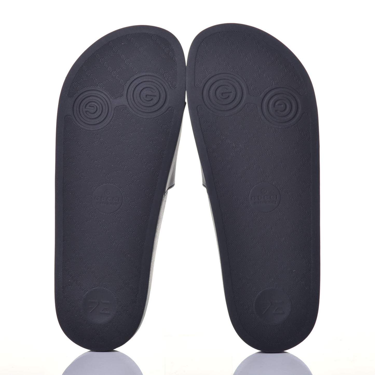 Rubber Logo Stamped Mens Slide Sandals 9 Black