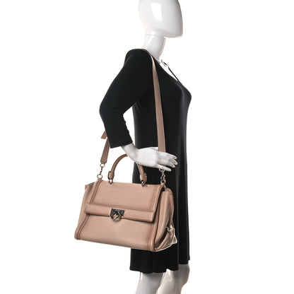 Salvatore Ferragamo Calfskin Medium Sofia Satchel Beige 2 of 13