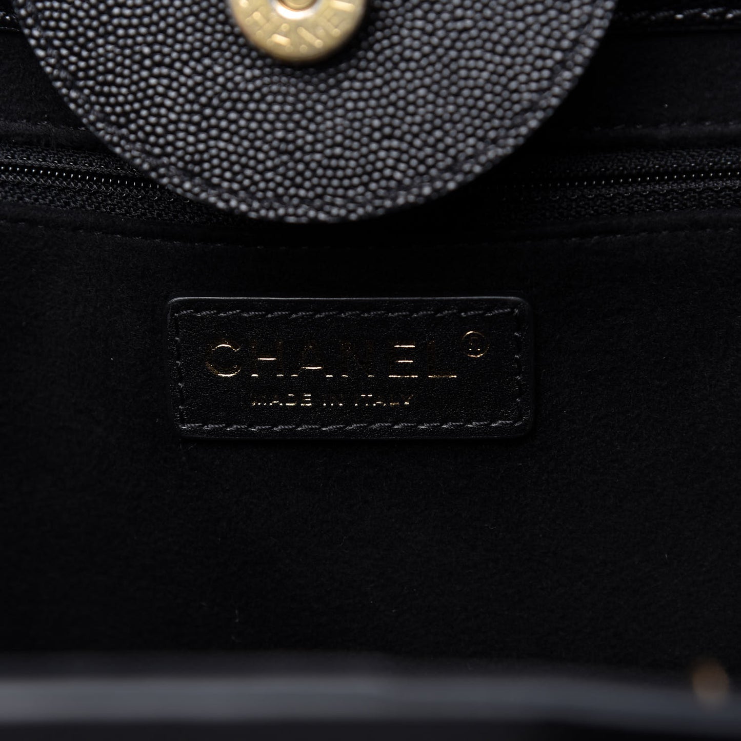 Caviar Small Studded Deauville Tote Black