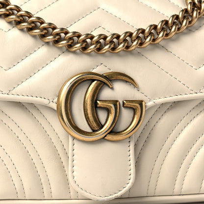 Gucci Calfskin Matelasse Mini GG Marmont Shoulder Bag White 8 of 11