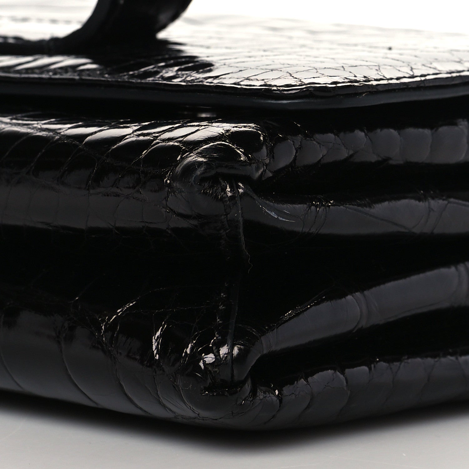 Valentino Garavani Crocodile Crystal Encrusted Studs Va Va Voom Shoulder Bag Black 8 of 8