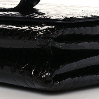 Valentino Garavani Crocodile Crystal Encrusted Studs Va Va Voom Shoulder Bag Black 8 of 8