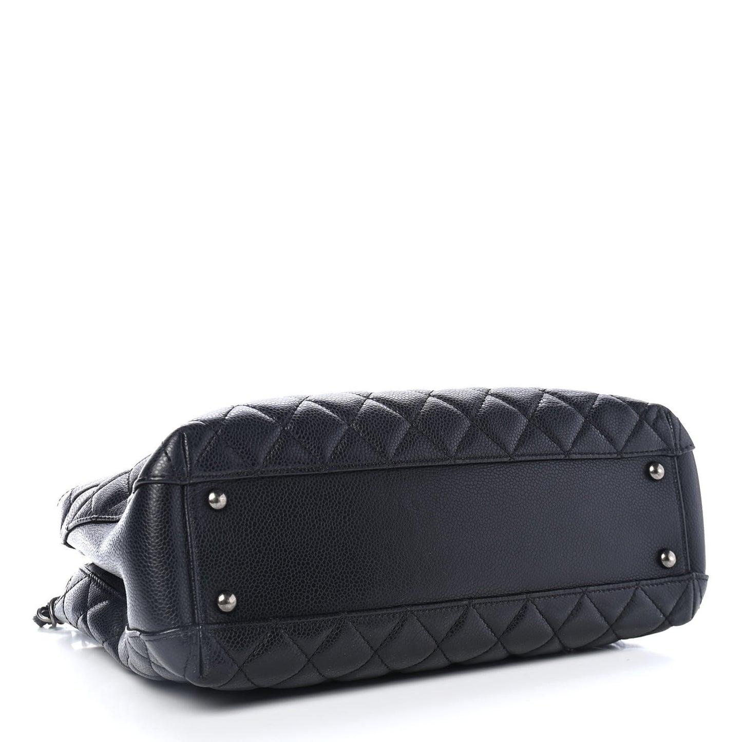 Caviar Quilted City Shopping Tote Black