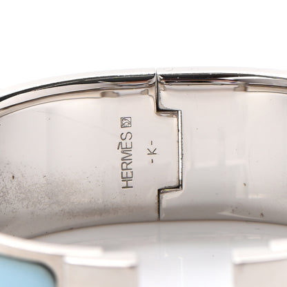 Hermes Enamel Clic Clac H Wide Bracelet PM Bleu Atoll 4 of 5