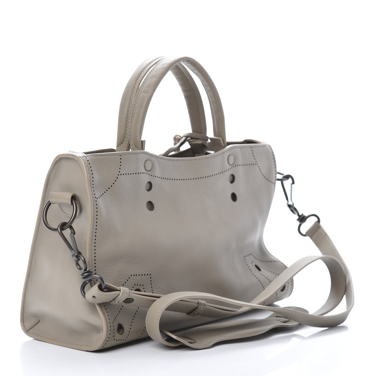 Veau Soyeux Perforated Blackout Hardware S City Gris Cendre