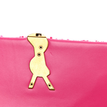 Saint Laurent Boucle Tweed Monogram Medium Jamie Fuchsia 13 of 15