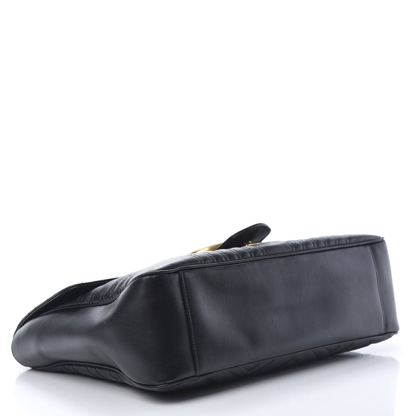 Calfskin Matelasse Large GG Marmont Shoulder Bag Black