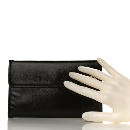 Chanel Patent Goatskin Large Flap Wallet Dark Brown 2 of 10