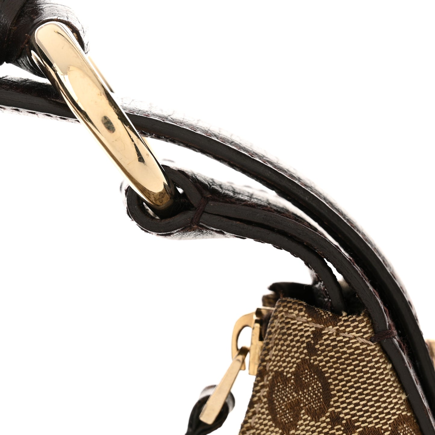 Monogram Medium Horsebit Chain Hobo Dark Brown