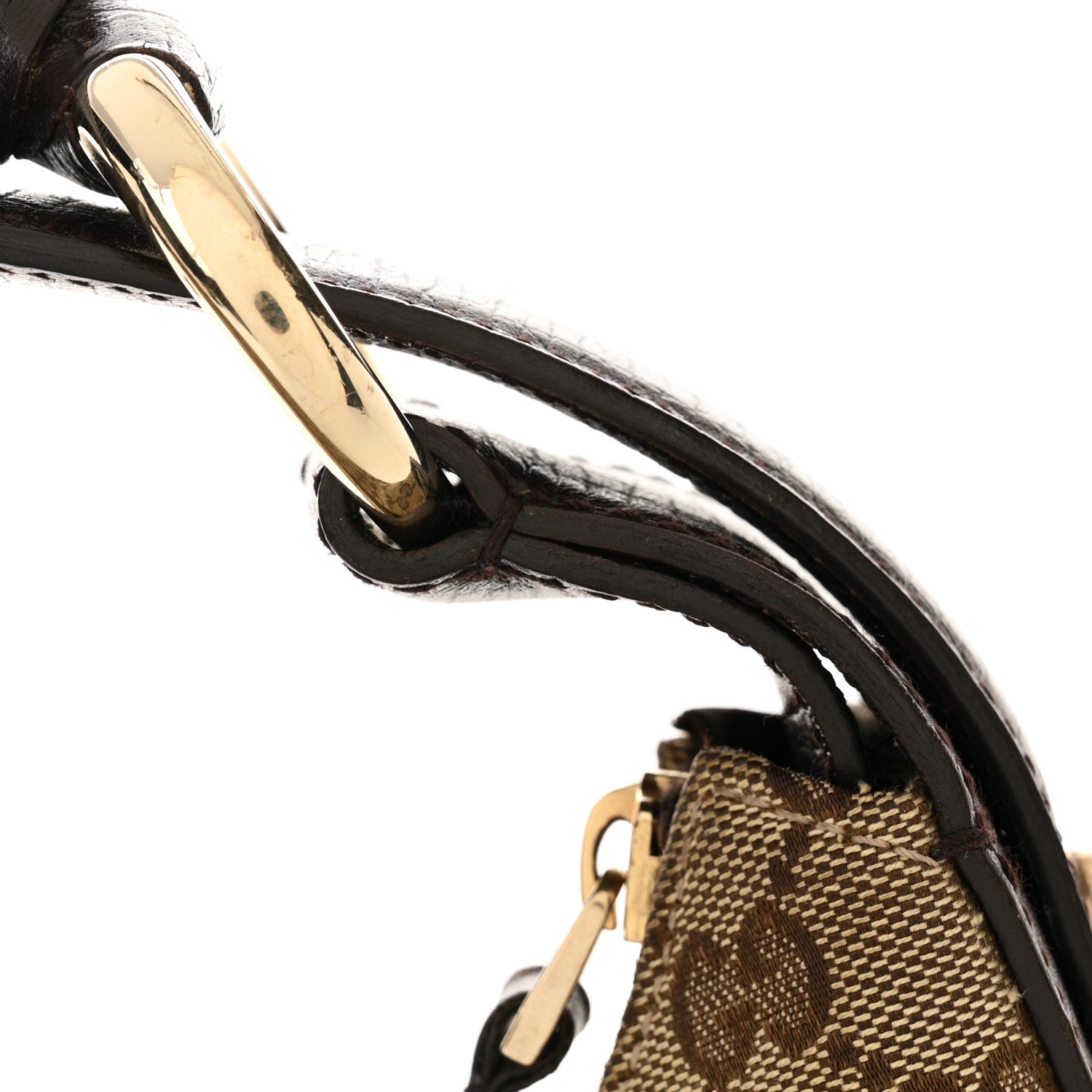 Gucci Monogram Medium Horsebit Chain Hobo Dark Brown 12 of 16