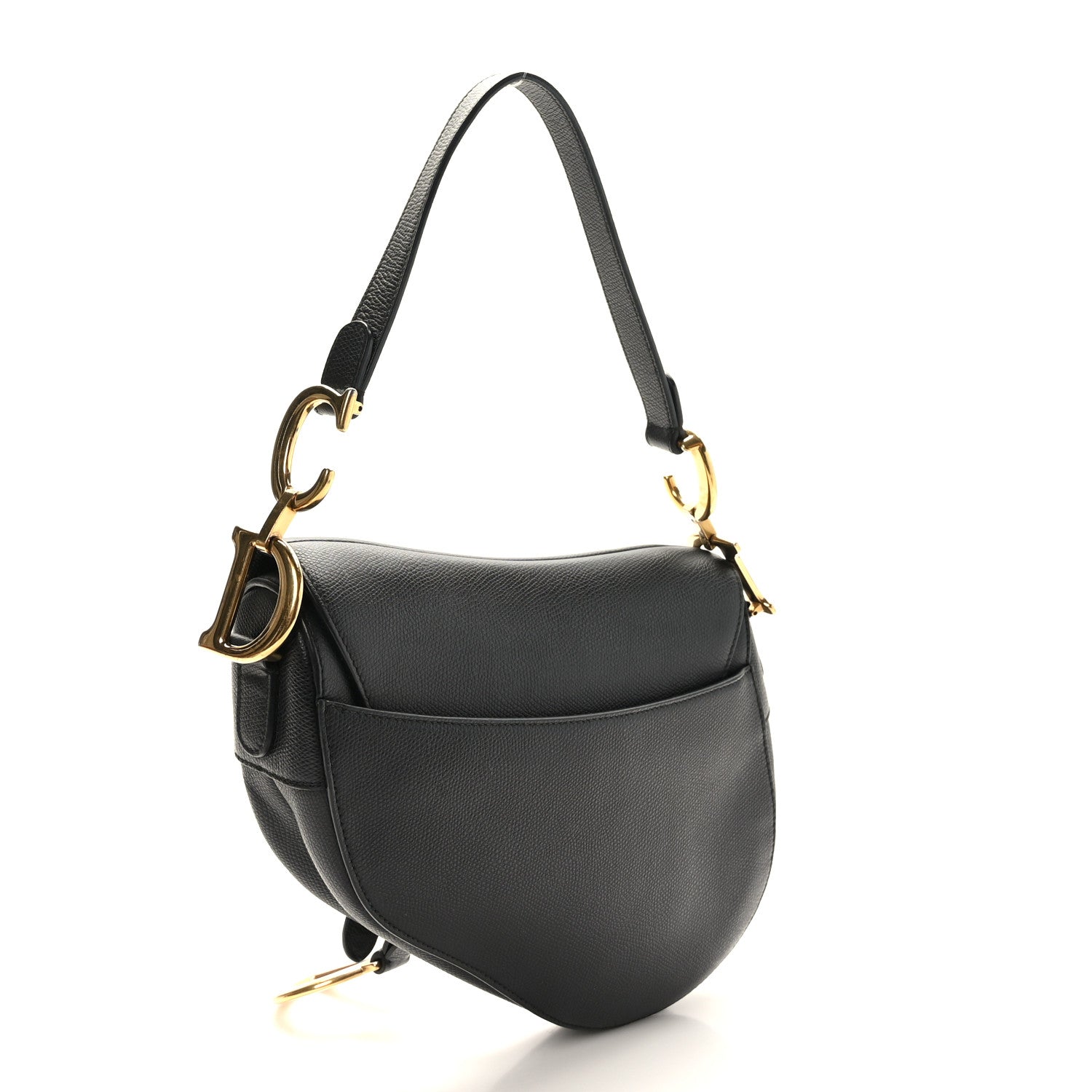 Christian Dior Grained Calfskin Saddle Bag Black 3 of 9