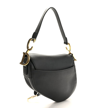 Christian Dior Grained Calfskin Saddle Bag Black 3 of 9