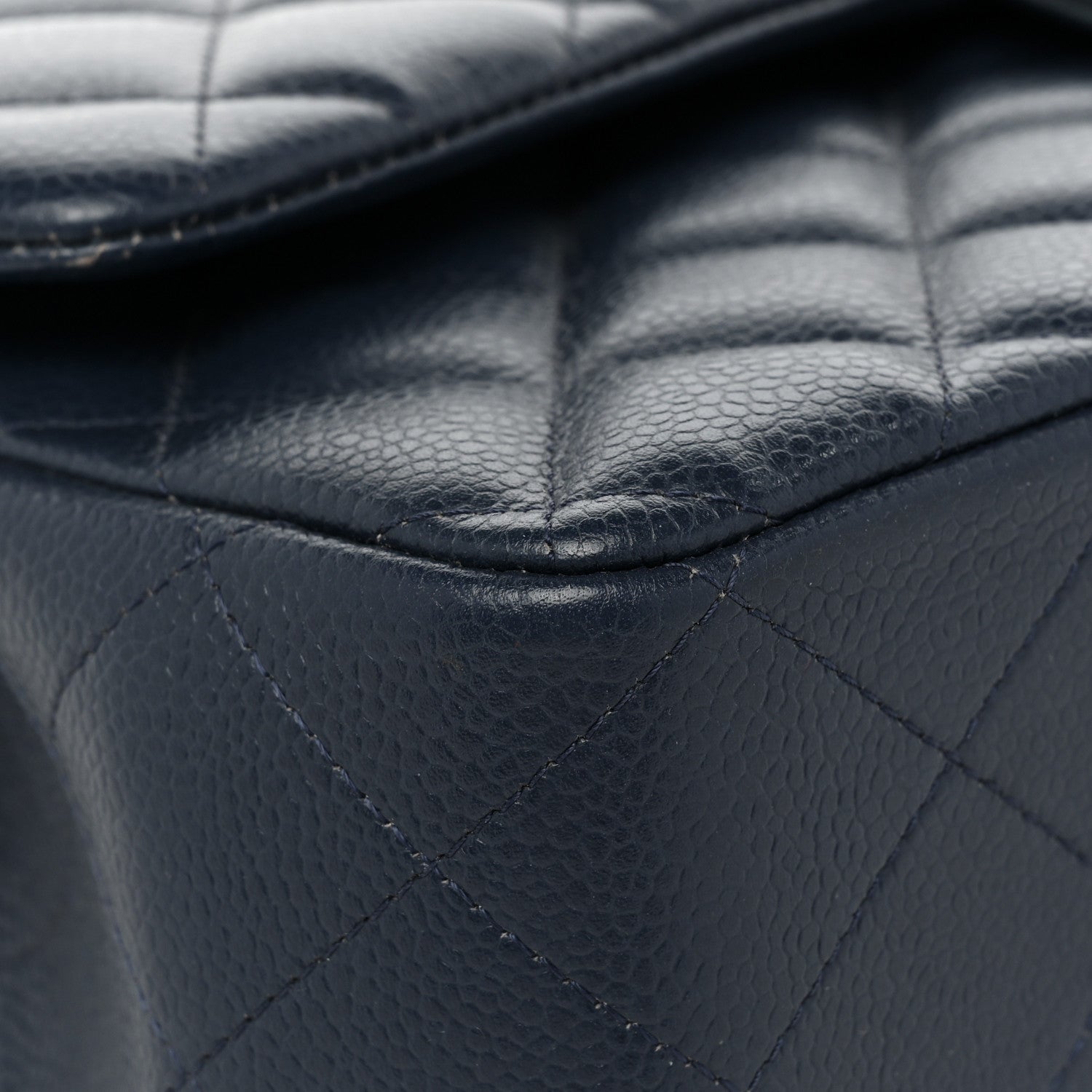 Chanel Caviar Quilted Jumbo Double Flap Navy Blue 17 of 21