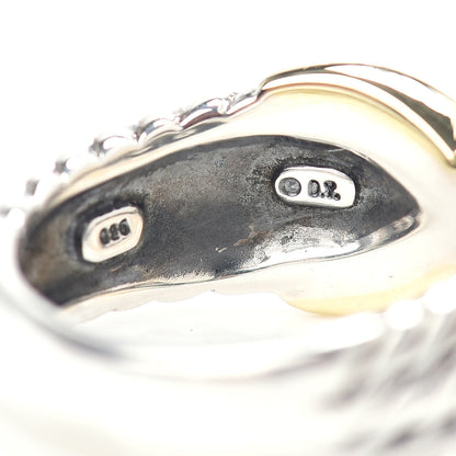 David Yurman Sterling Silver 18K Yellow Gold X Triple Row Ring 55 7.25 5 of 5