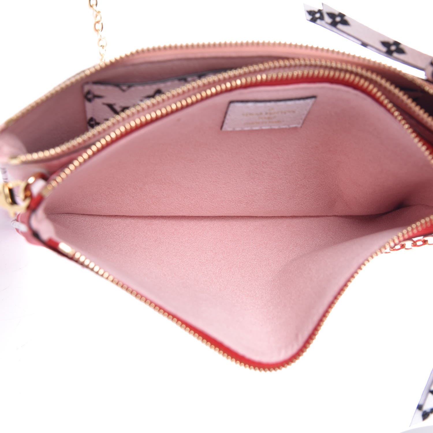 Louis Vuitton Monogram Giant Double Zip Pochette Rouge 5 of 10