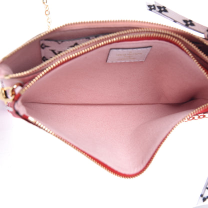 Louis Vuitton Monogram Giant Double Zip Pochette Rouge 5 of 10