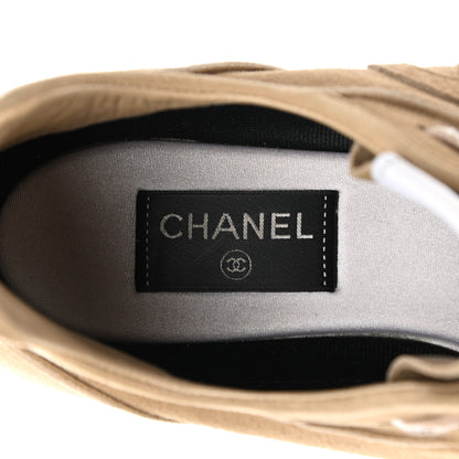 Chanel Suede Goatskin CC Sneakers 41 Dark Beige 7 of 8