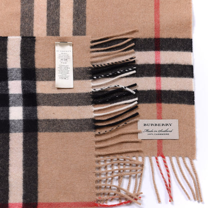 Burberry Cashmere Giant Heart Fringe Scarf Camel 4 of 4