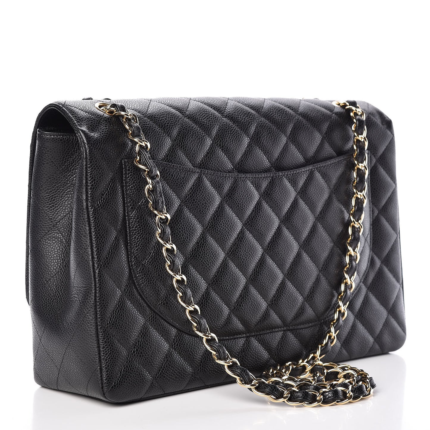 Caviar Quilted Maxi Single Flap Black
