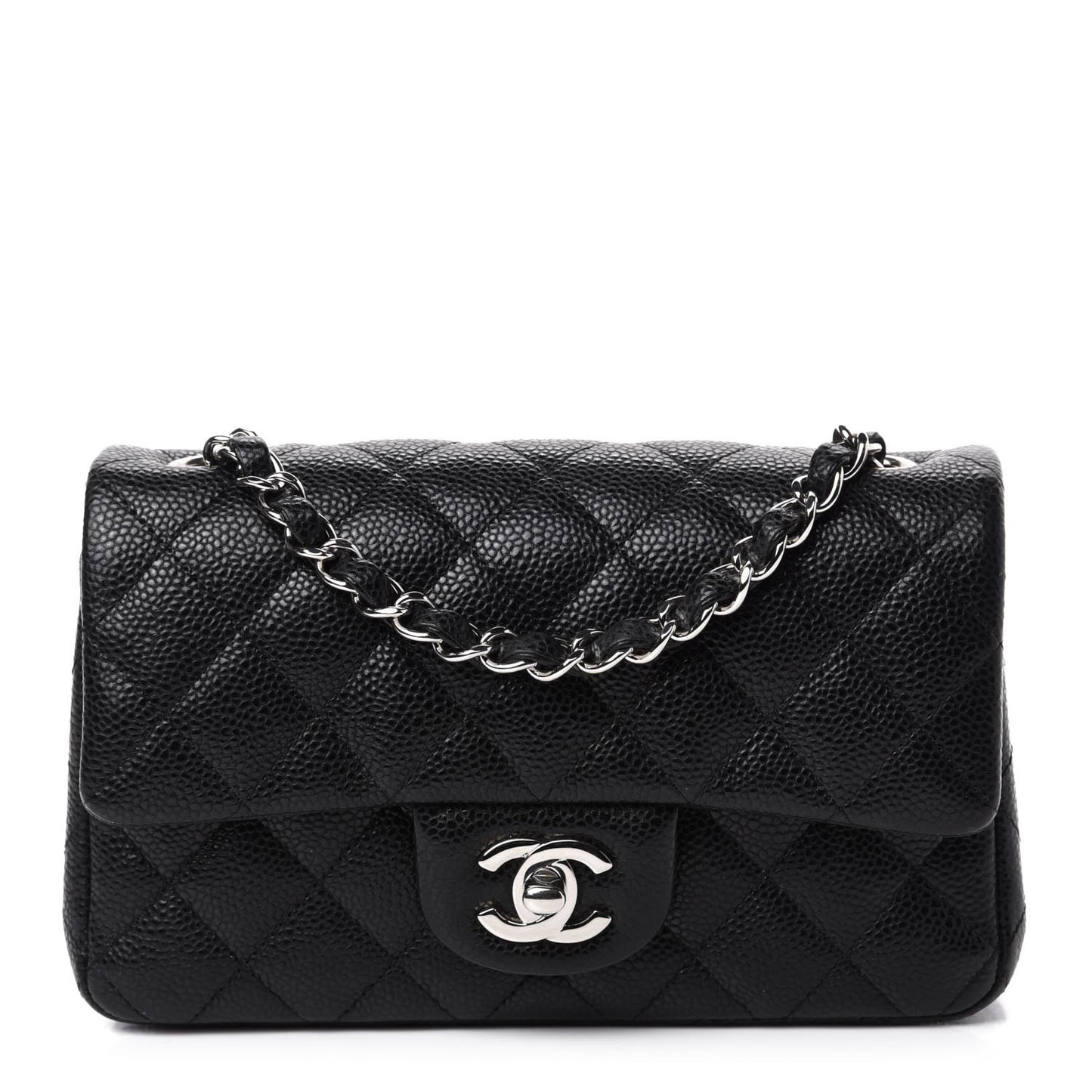 Caviar Quilted Mini Rectangular Flap Black