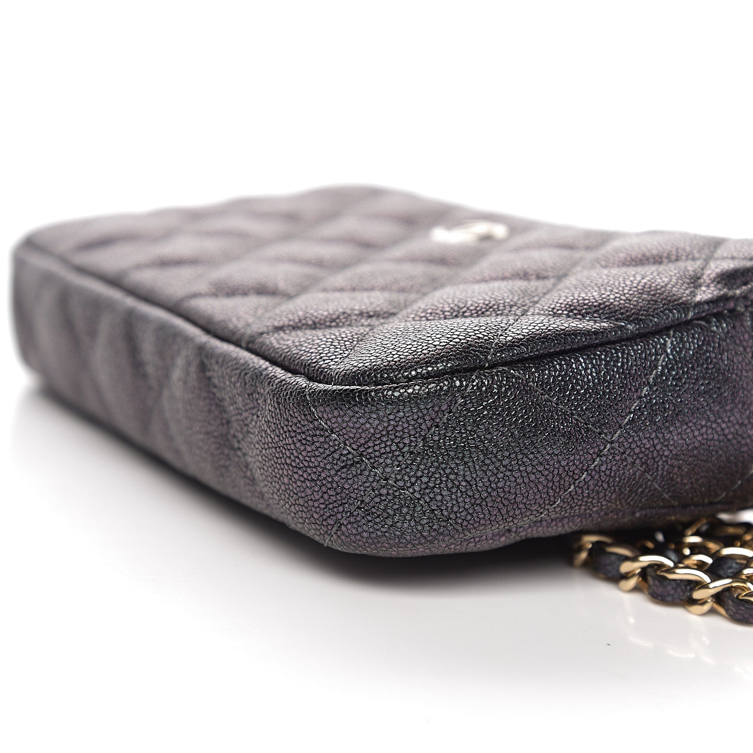 Chanel Iridescent Caviar Quilted Small Clutch With Chain Black 10 of 12