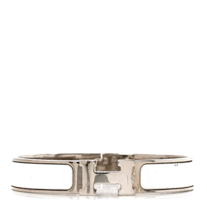 Hermes Enamel Narrow Clic Clac H Bracelet GM White 1 of 5
