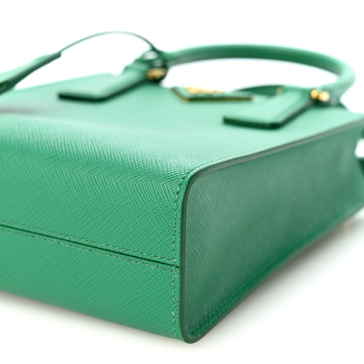 Prada Saffiano Lux Metal Triangle Handbag Mango 9 of 9