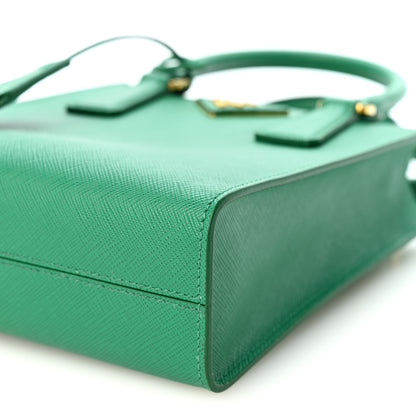 Prada Saffiano Lux Metal Triangle Handbag Mango 9 of 9