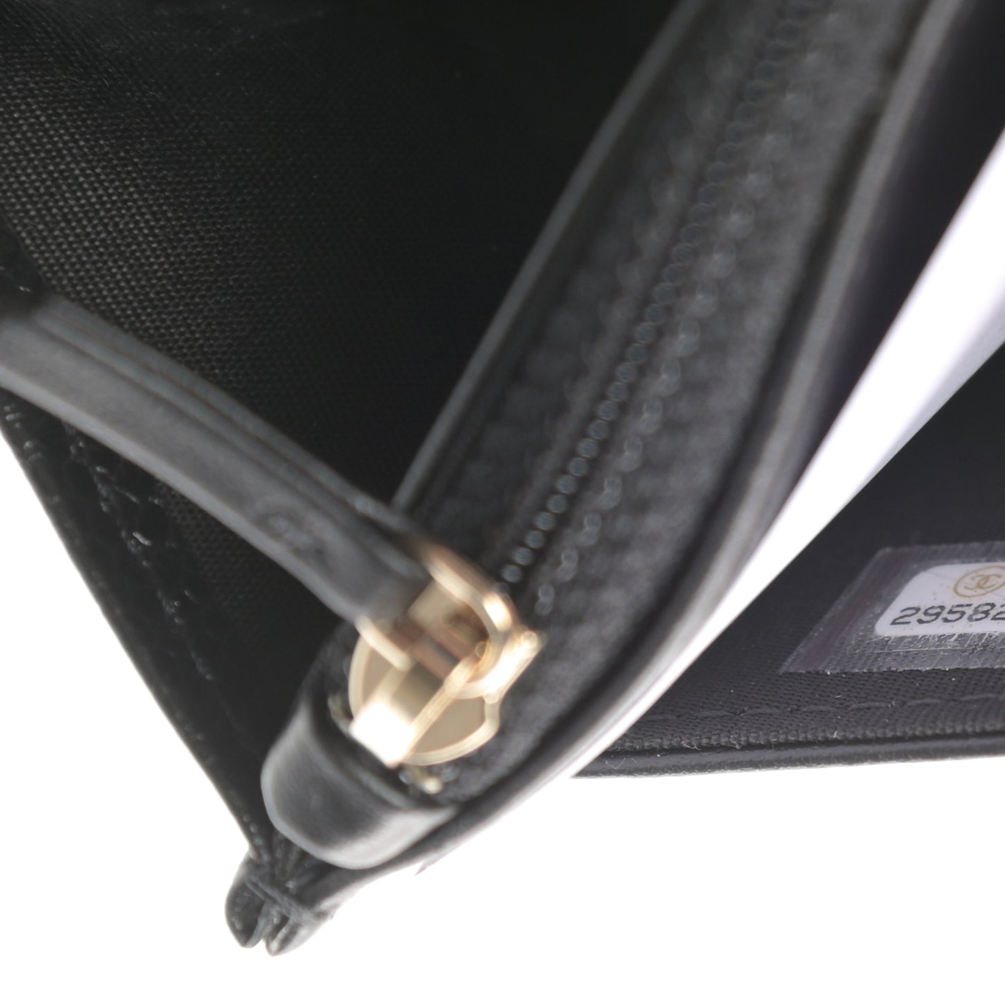 Caviar Camellia Embossed Wallet On Chain WOC Black