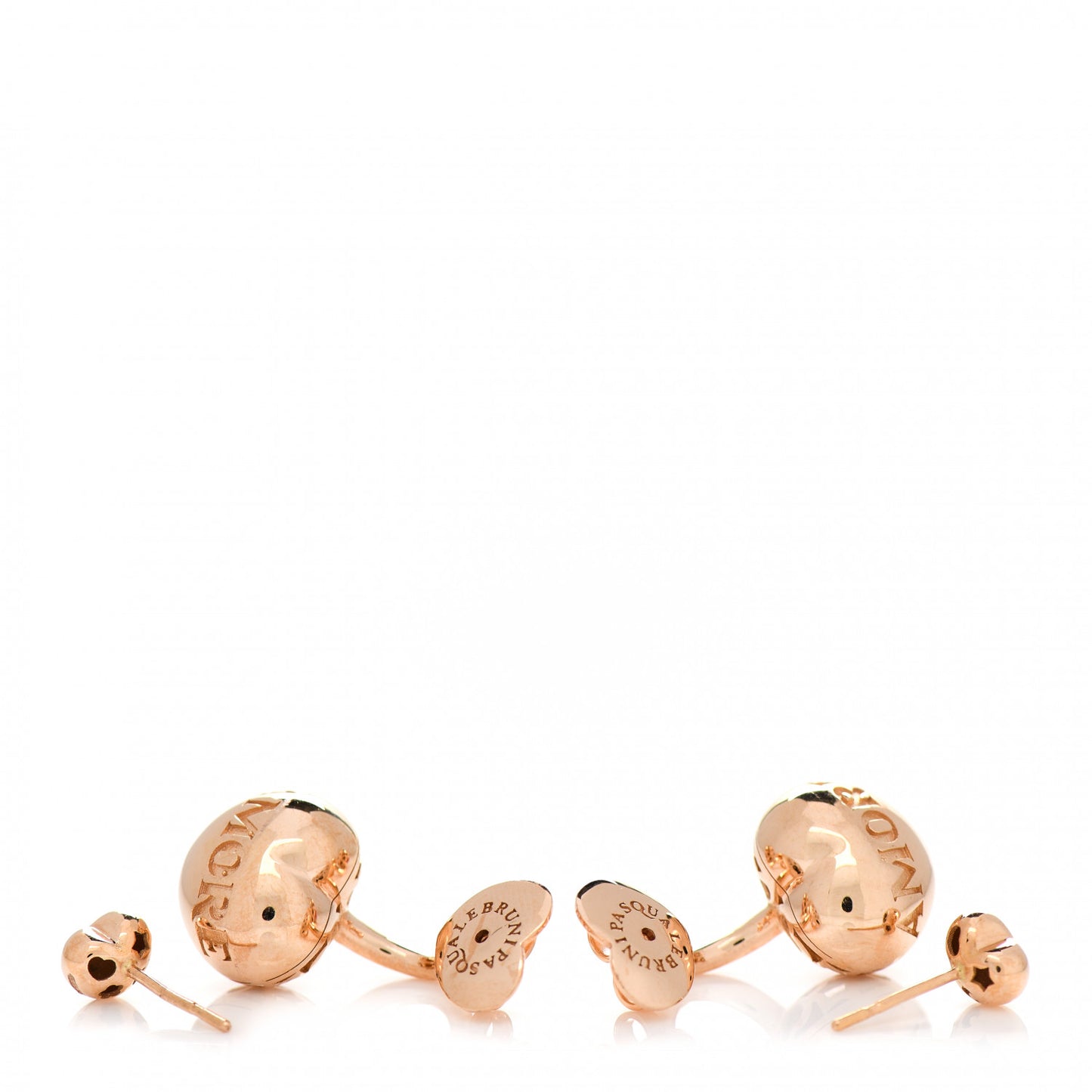 18K Rose Gold Enamel Amore Earrings Red