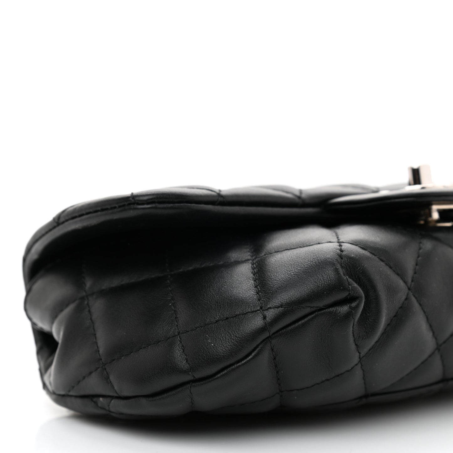 Calfskin Quilted CC Uniform Flap Belt Bag Black