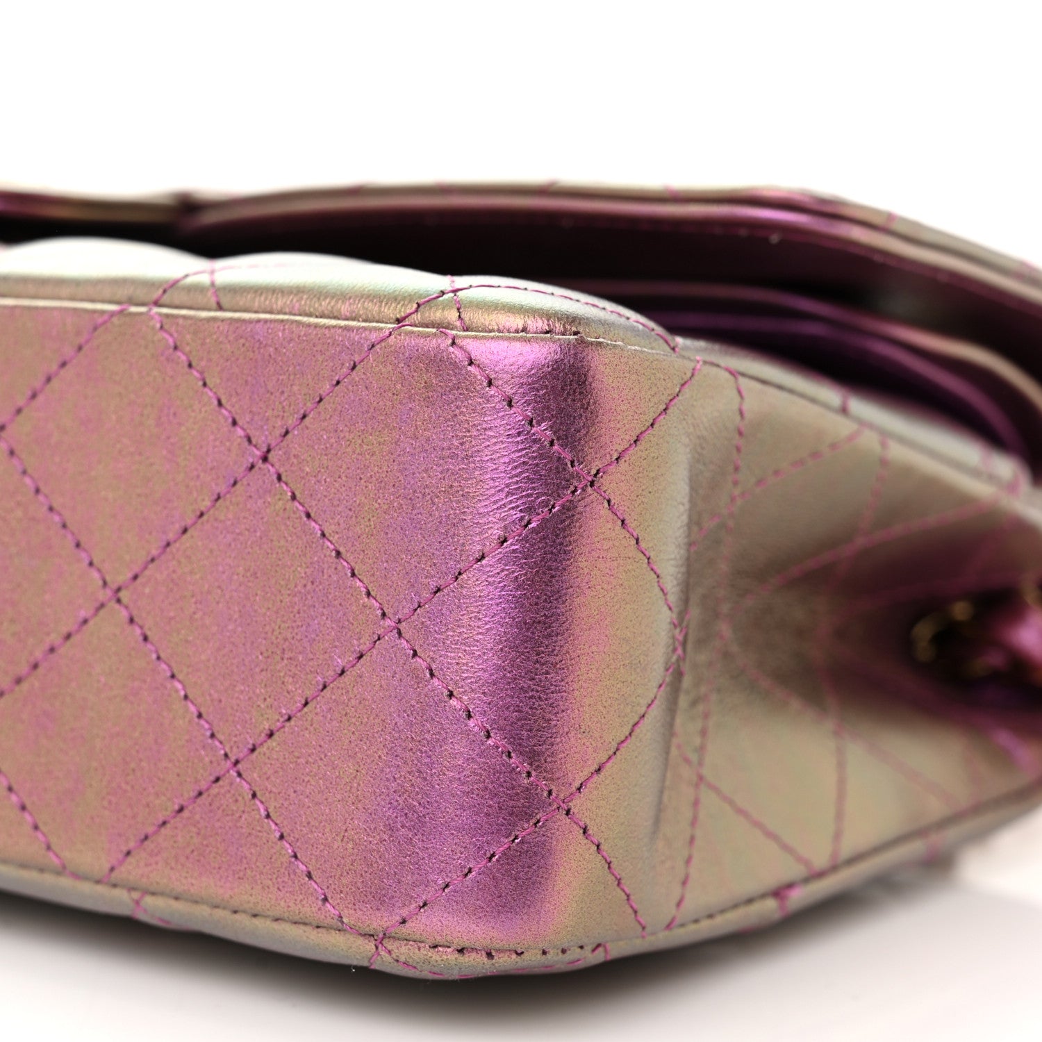 Chanel Iridescent Lambskin Quilted Medium Double Flap Purple 10 of 11
