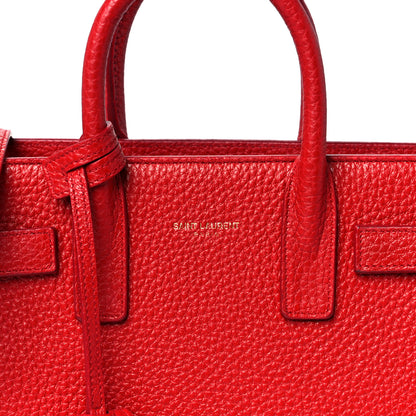 Saint Laurent Grained Calfskin Nano Sac De Jour Souple Lipstick Red 8 of 11