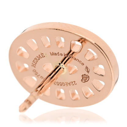 Hermes 18K Rose Gold Diamond Chaine d'Ancre Divine Stud Earrings 5 of 6