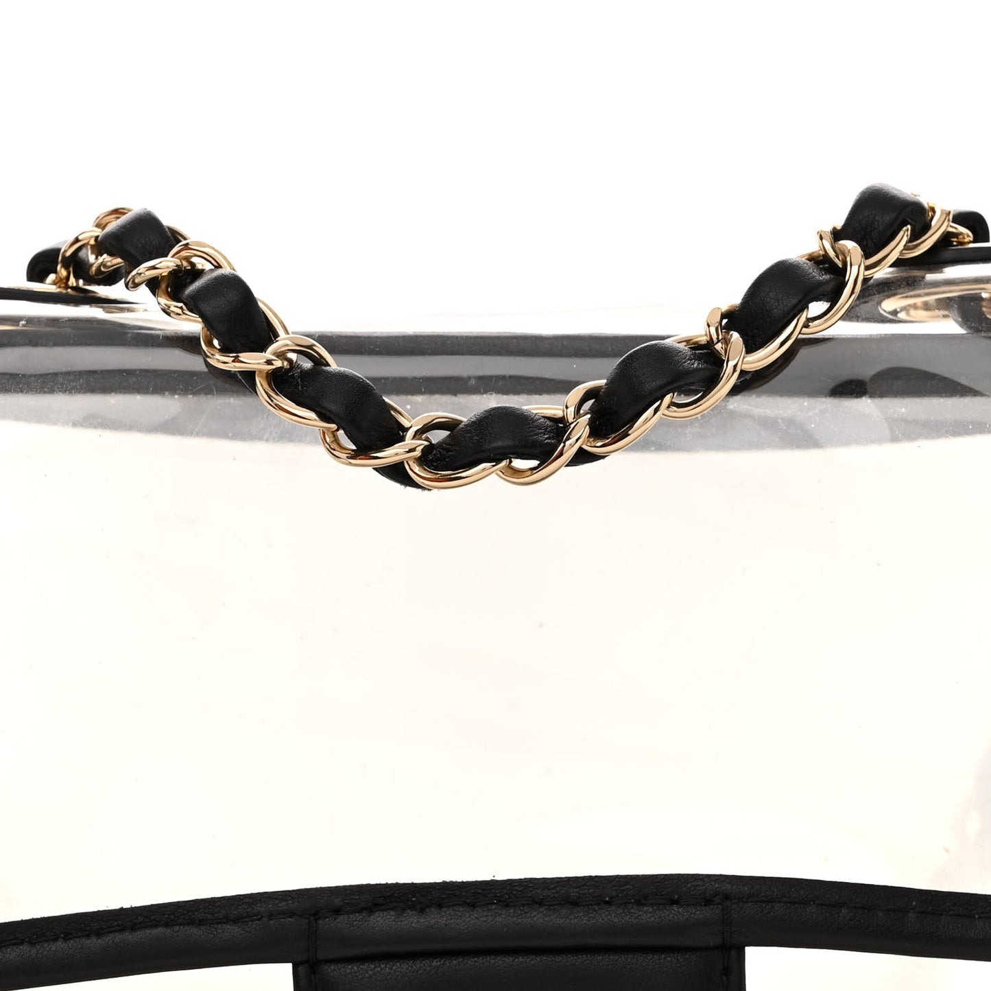 Lambskin PVC Sand By The Sea Flap With Pearl Strap Black