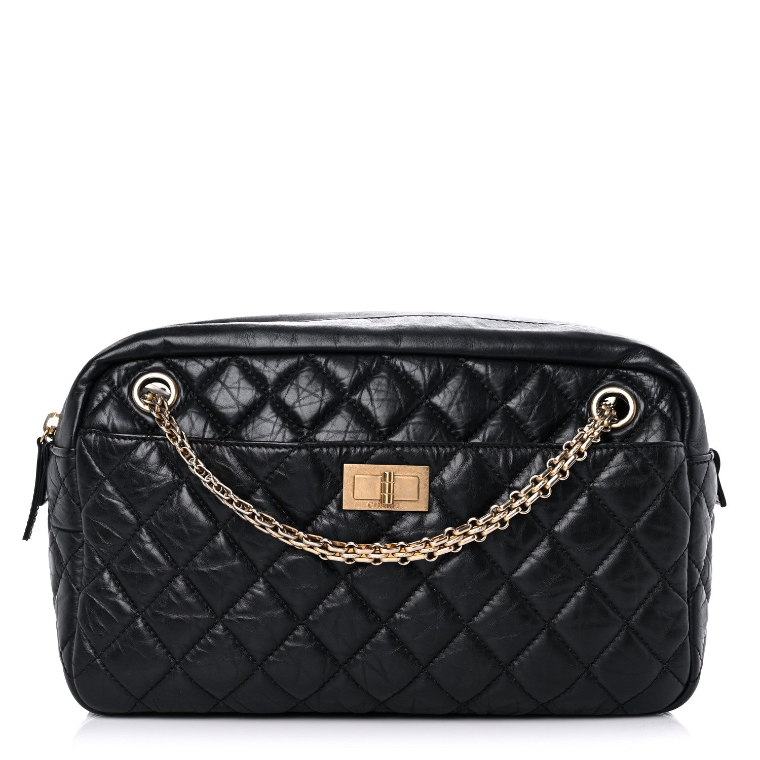 Chanel Aged Calfskin Quilted Medium Reissue Camera Case Black 1 of 16