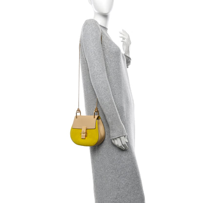 Chloe Suede Smooth Calfskin Mini Drew Shoulder Bag Cork Beige 2 of 10