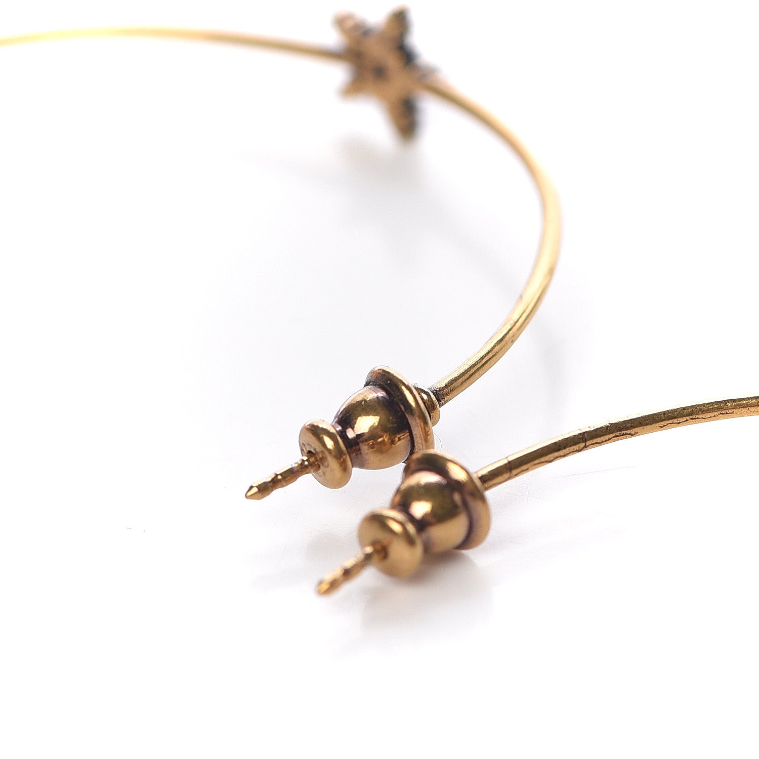 Christian Dior Metal J'Adior Hoop Earrings Aged Gold 5 of 7