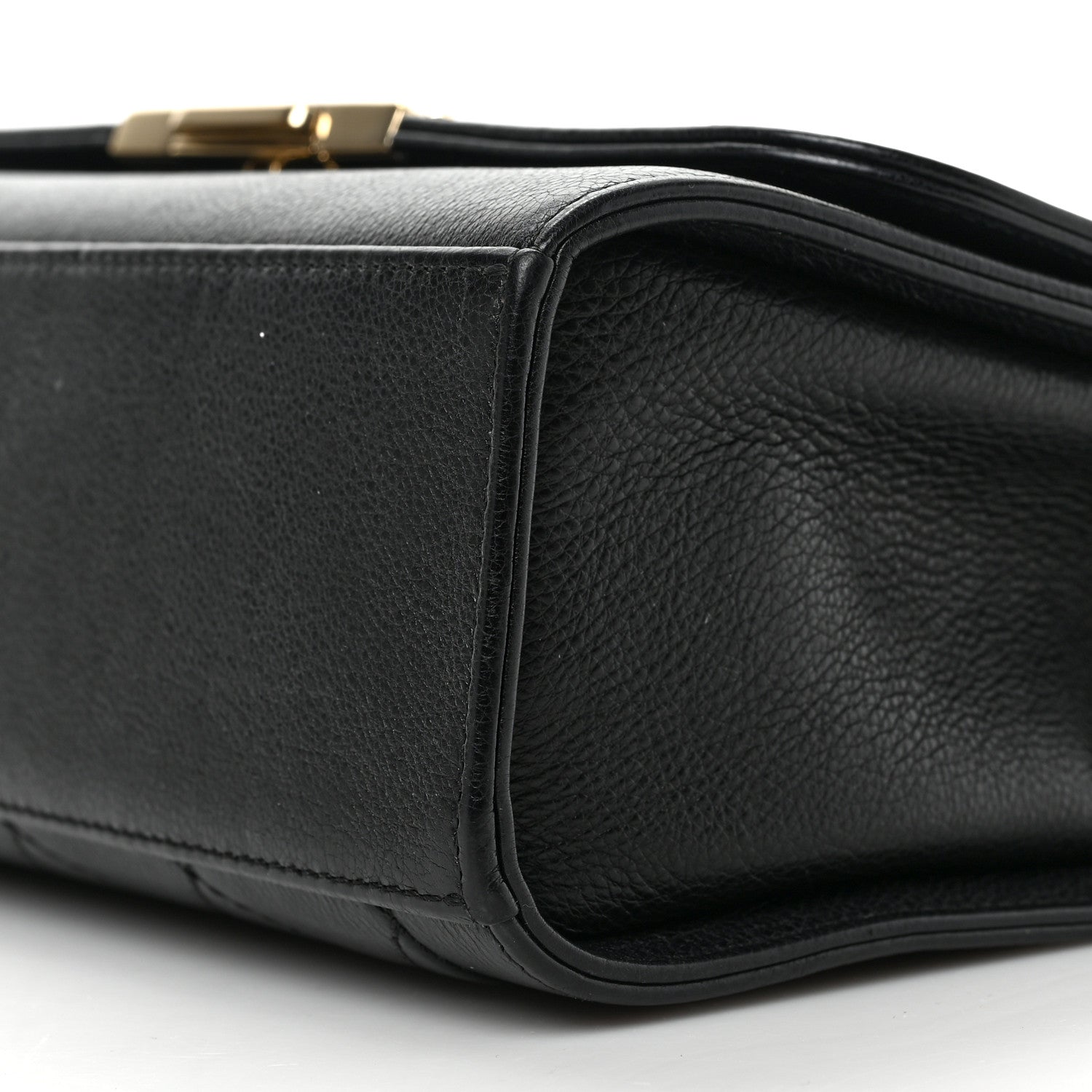 Chanel Grained Calfskin Quilted Medium Label Click Flap Bag Black 8 of 8