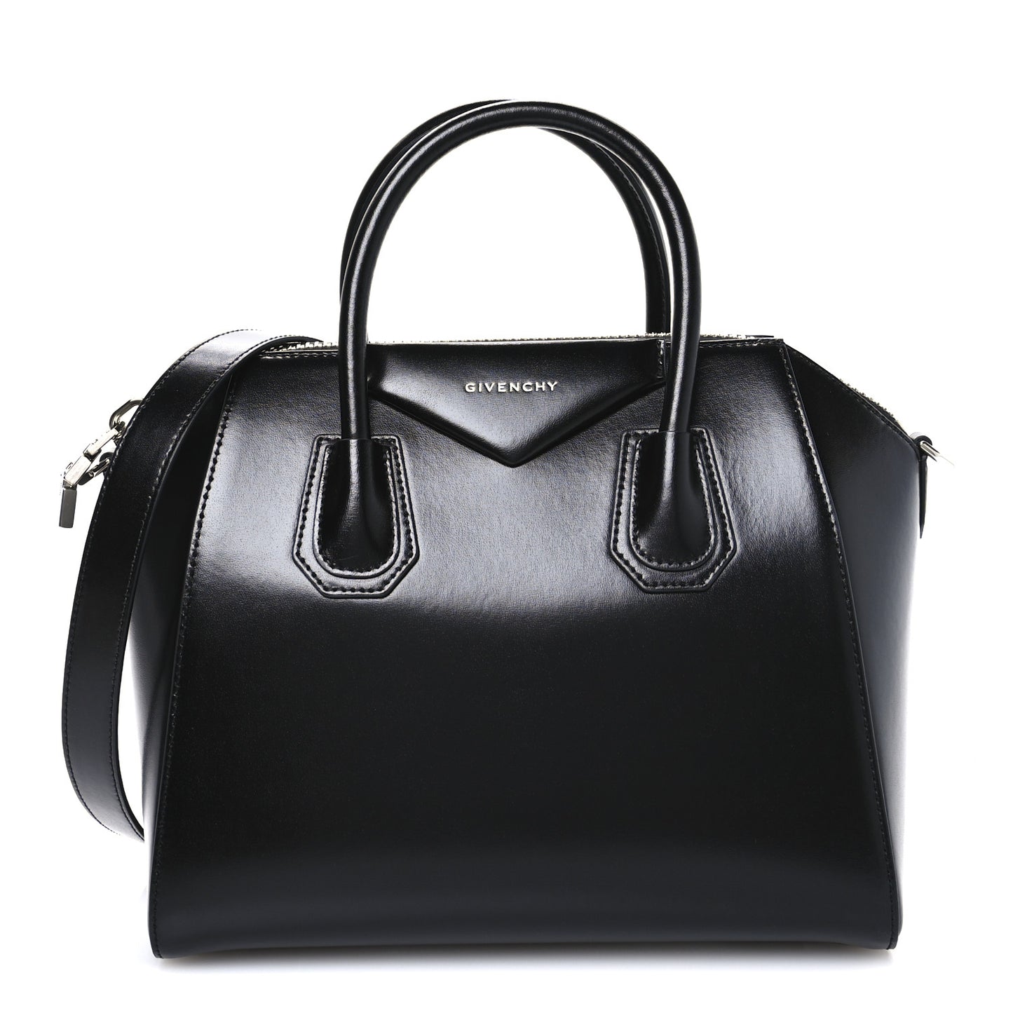 Shiny Lord Calfskin Small Antigona Black